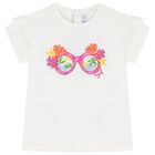 Younger Girls White & Pink  Floral Leggings Set, 1, hi-res