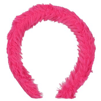 Girls Pink Faux Fur Headband