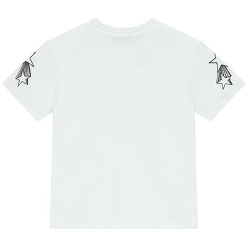 Girls White Logo & Star T-Shirt