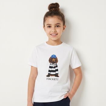 Boys White Dog Logo T-Shirt 