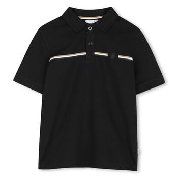 Boys Black Logo Polo Shirt
