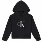 Girls Black Iridescent Logo Hoodie, 1, hi-res