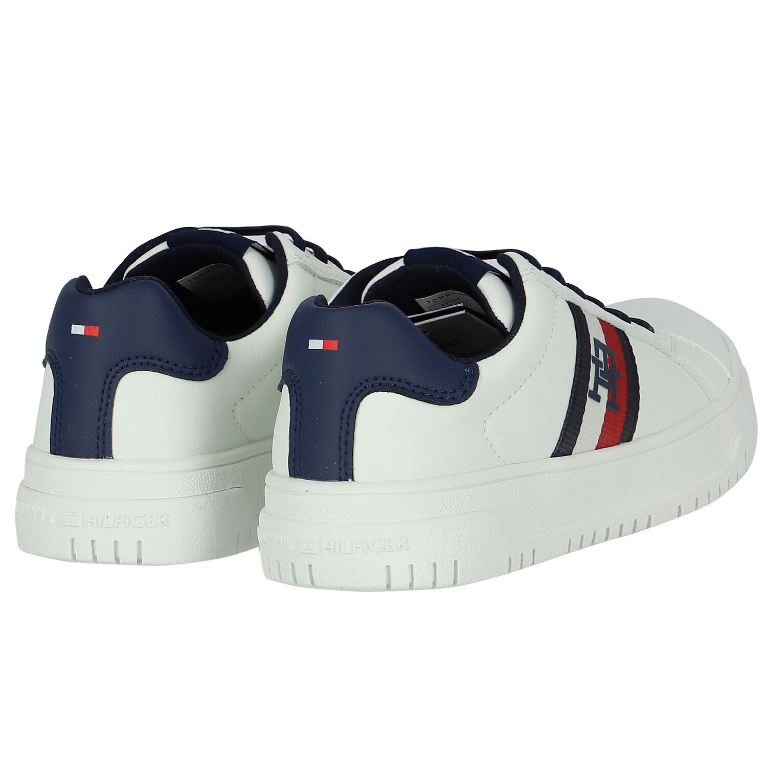 حذاء رياضى بالشعار باللون الابيض, 1, hi-res