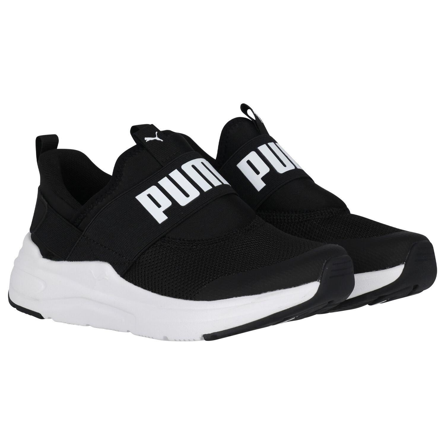 حذاء رياضي أسود ناعم سلكي من سليب تيك 2, 1, hi-res