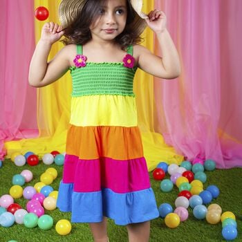 Girls Multi-Coloured Flower Dress