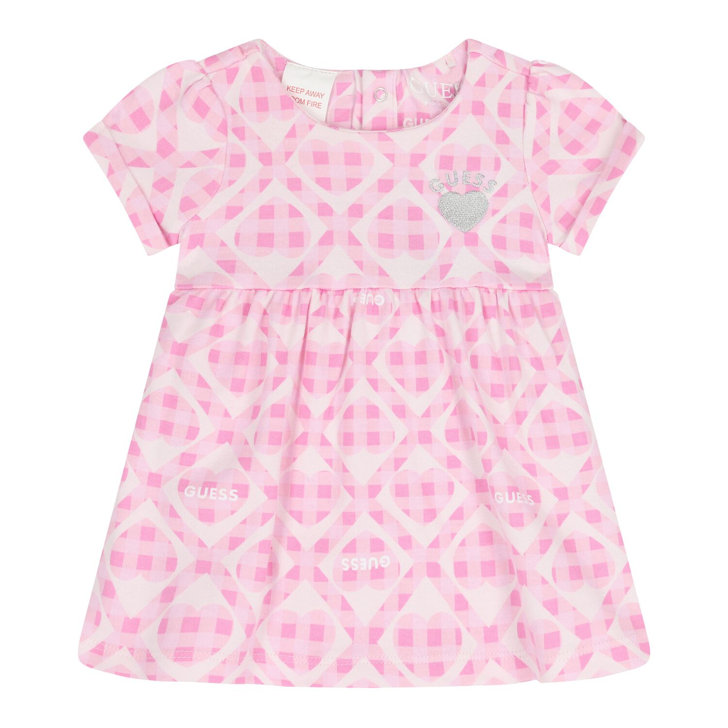 Baby Girls Pink Bodysuit Dress, 1, hi-res