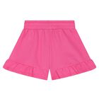 Girls Pink Teddy Bear Shorts, 2, hi-res