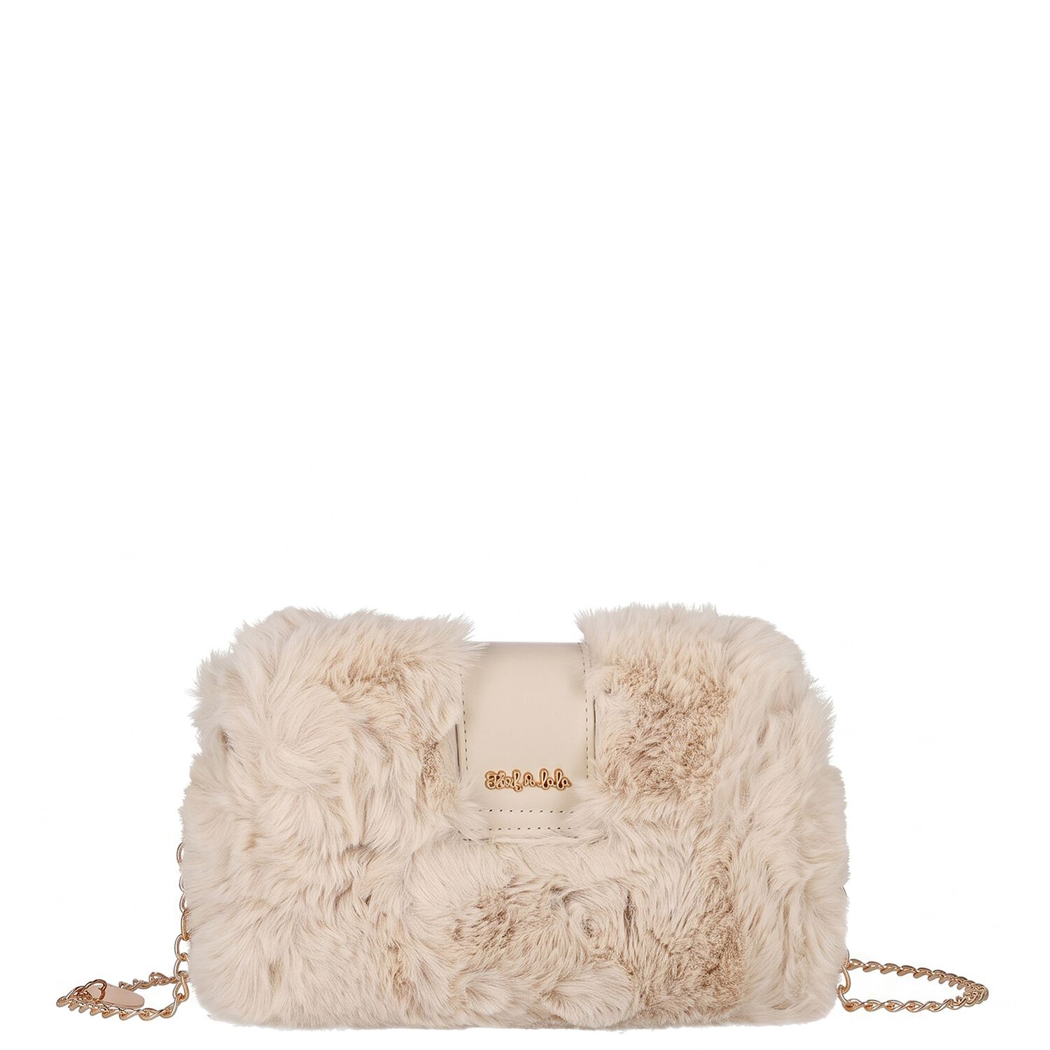 Girls Ivory Faux Fur Handbag ( 21cm ), 1, hi-res