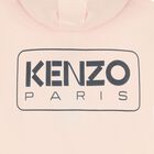 Girls Pink Logo Hooded Zip Up Top, 1, hi-res