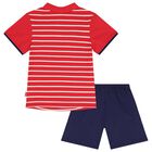 Boys Red & Navy Blue Shorts Set, 1, hi-res