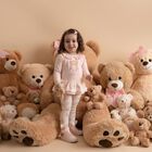 Baby Girls Pink & White Teddy Bear Leggings Set, 1, hi-res