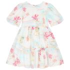 فستان بطبعة الزهور باللون الأبيض للبنات, 1, hi-res