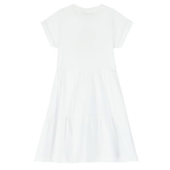 فستان عيد بالشعار باللون الأبيض