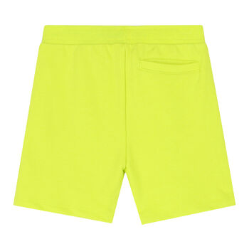Younger Boys Neon Green Logo Shorts