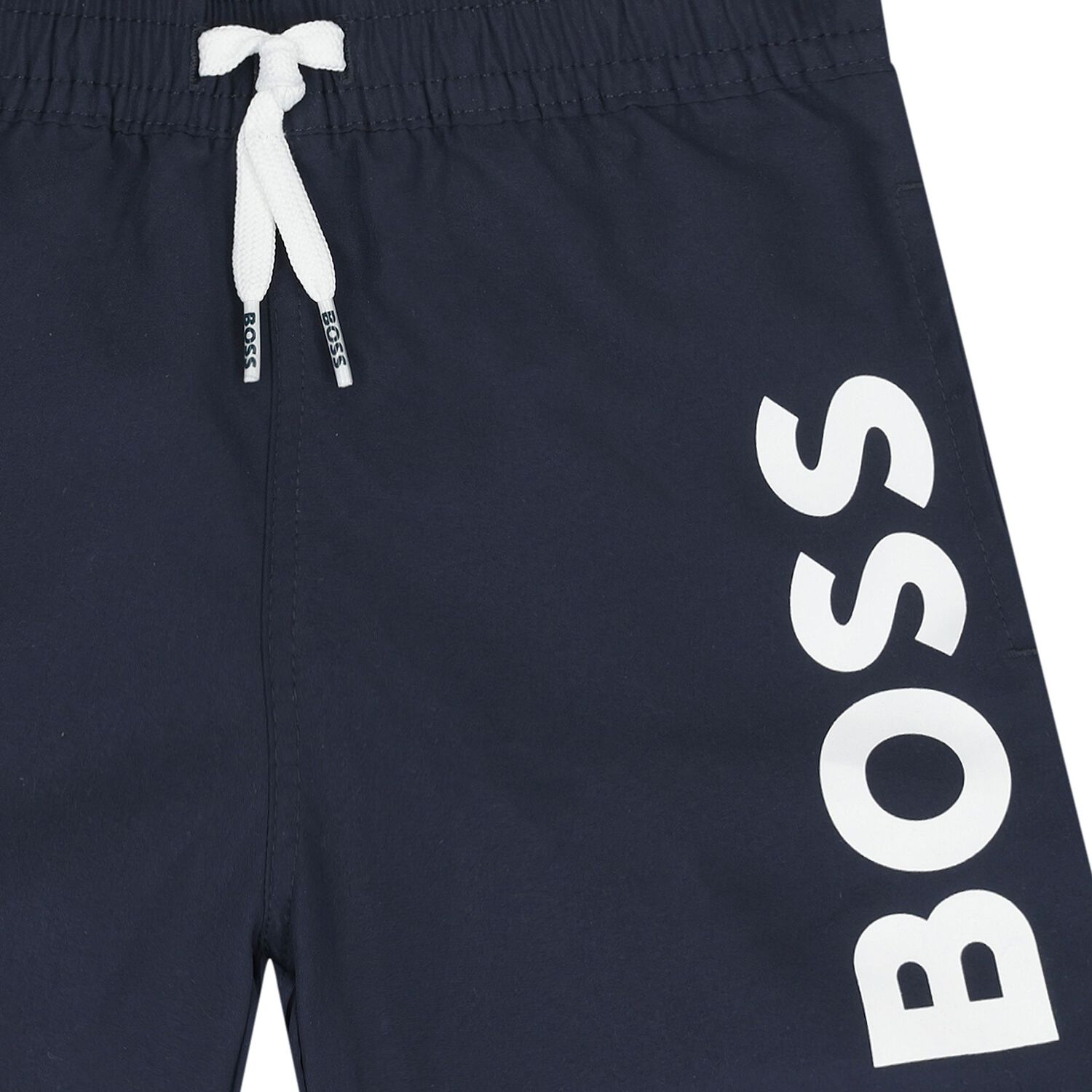 Younger Boys Navy Blue Logo Swim Shorts, 1, hi-res