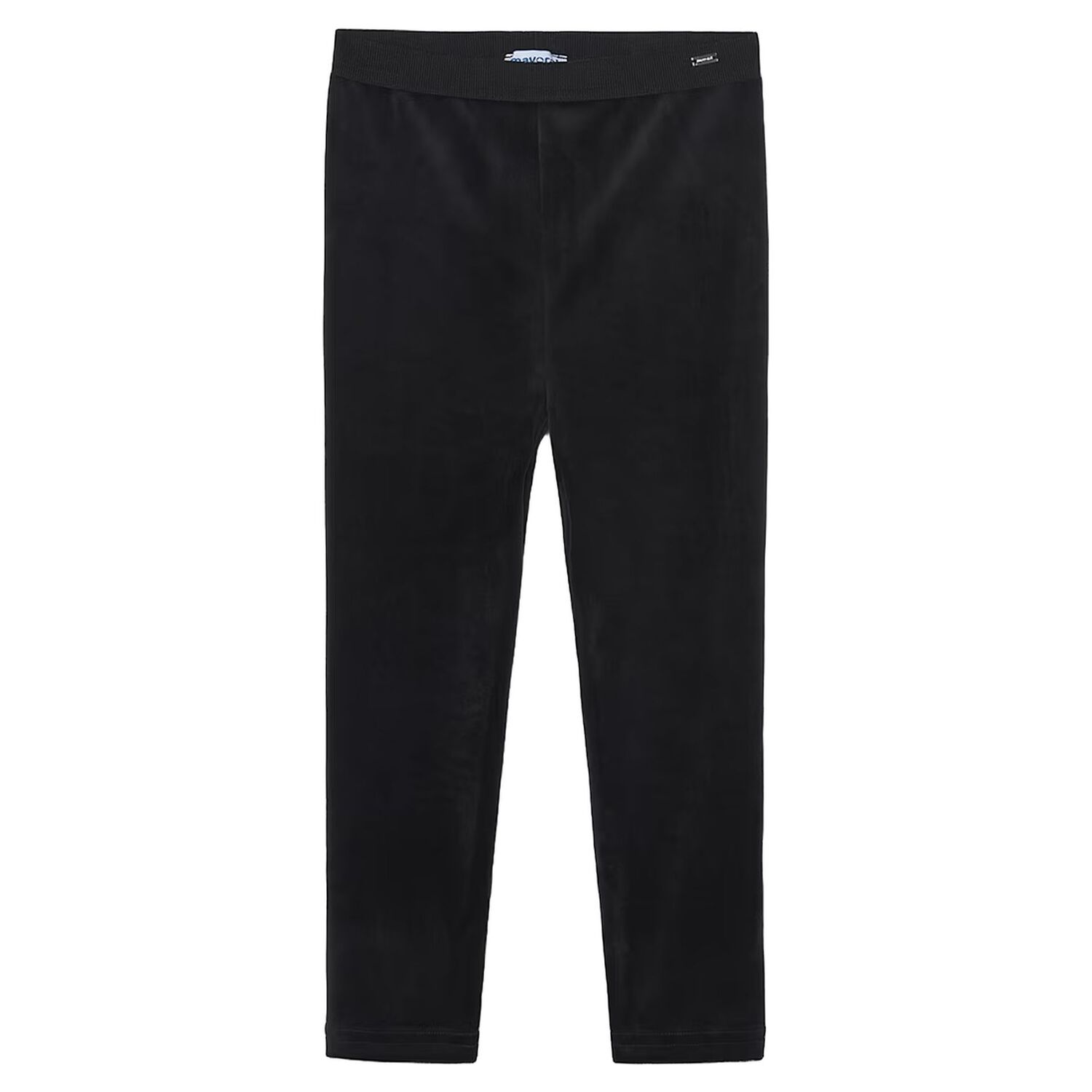 Girls Black Velvet Leggings, 1, hi-res