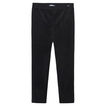 Girls Black Velvet Leggings