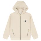 Boys Beige Zip Up Top, 2, hi-res