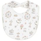 White Carousel & Hot Air Balloon Baby Bib, 1, hi-res