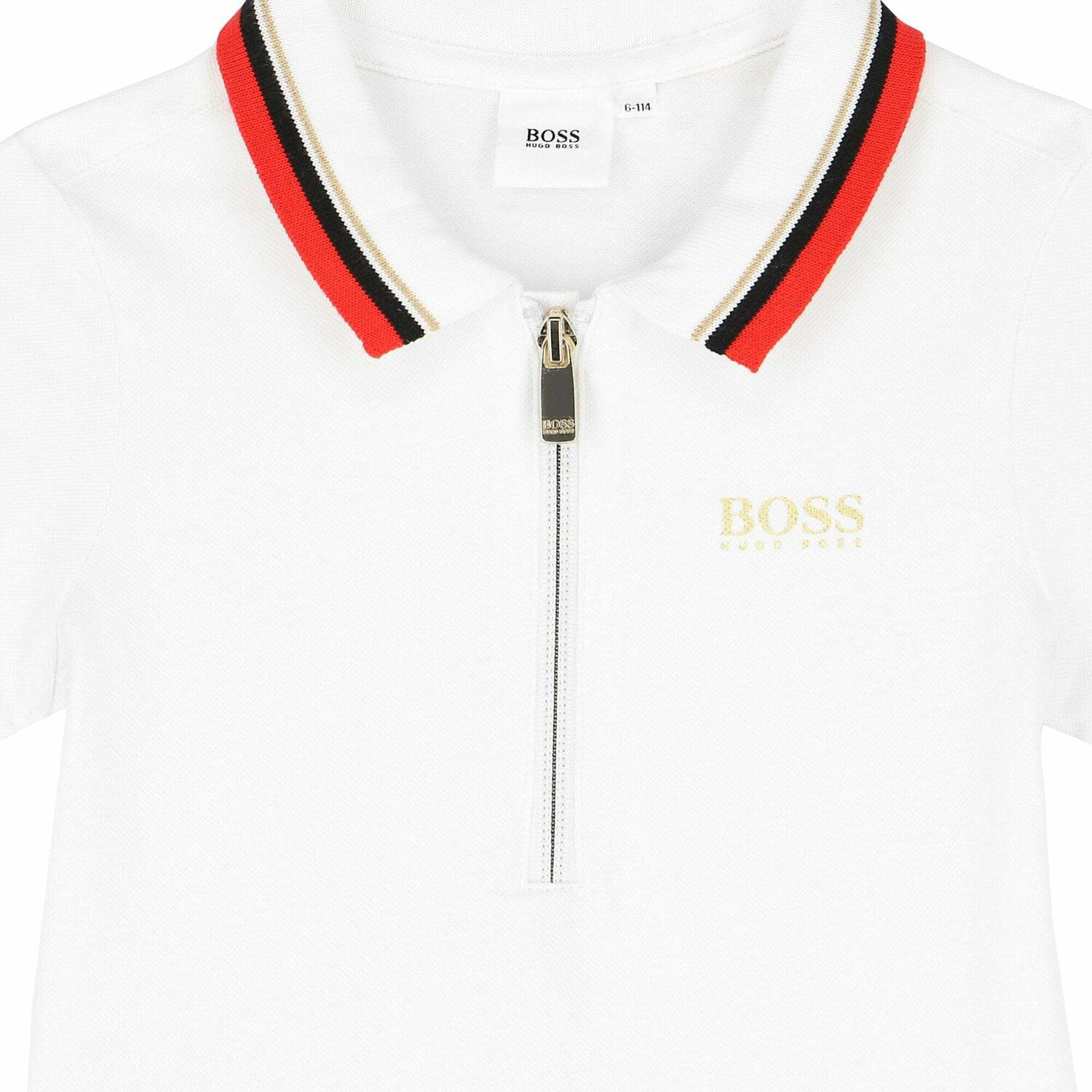 Girls White Logo Polo Dress, 1, hi-res