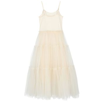 Girls Ivory Embellished Tulle Dress