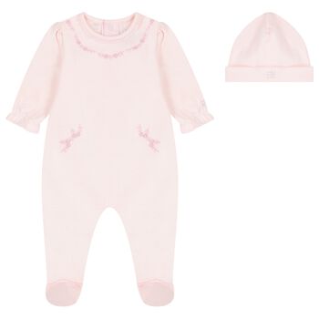 Baby Girls Pink Floral Babygrow Set