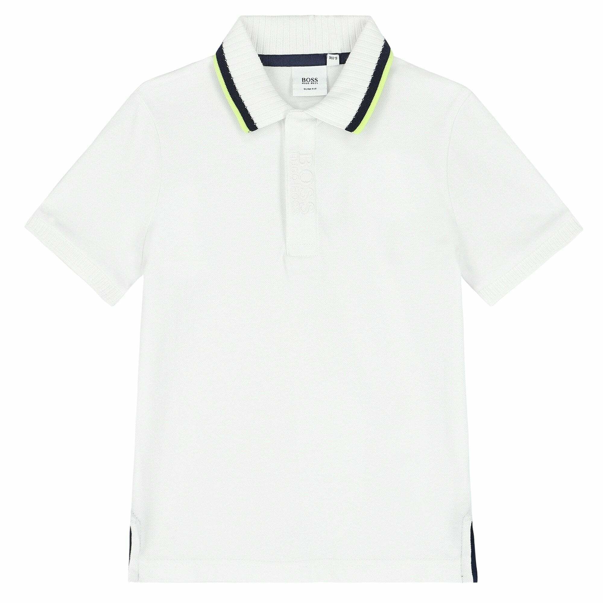 BOSS Boys Smart White Logo Polo Shirt Junior Couture Bahrain
