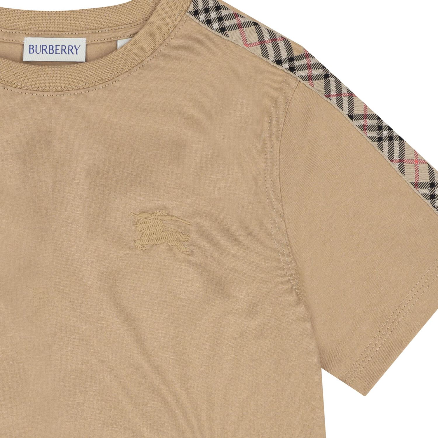 Beige Check Logo T-Shirt, 1, hi-res image number null