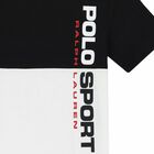 Older Boys White & Black Logo T-Shirt, 1, hi-res