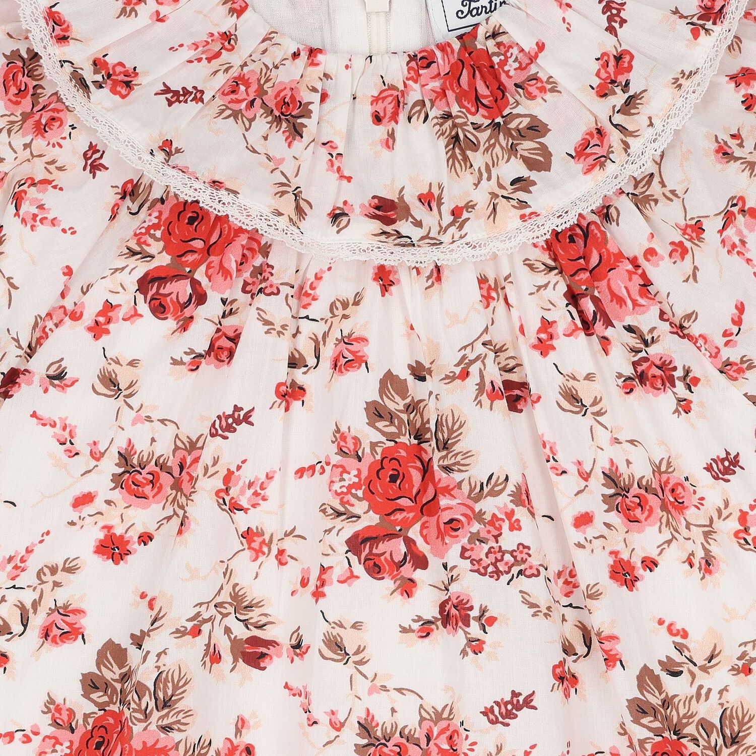Baby Girls Ivory & Pink Floral Dress, 1, hi-res