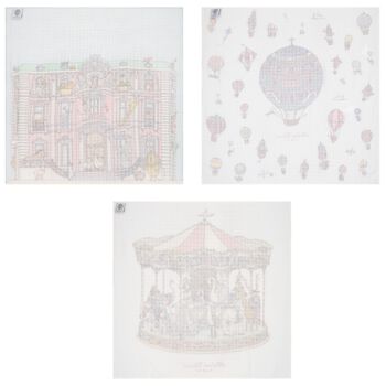 Baby Girls White & Pink Signature Carrés Gift Set