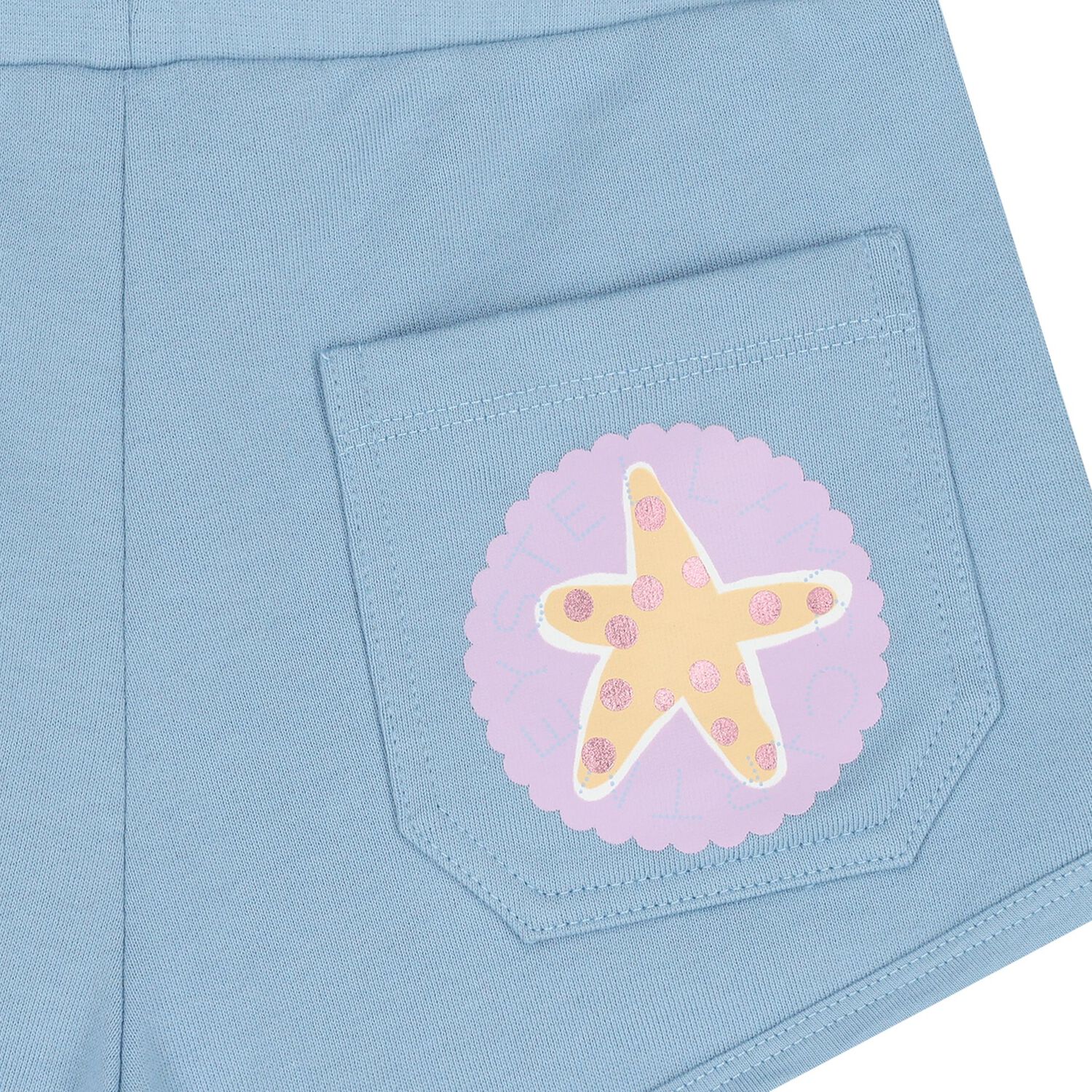 Girls Blue Logo Shorts, 1, hi-res
