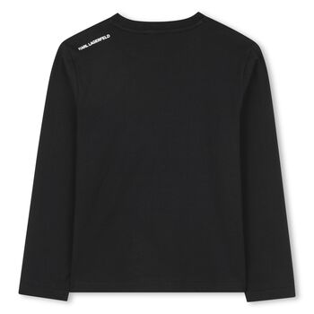 Boys Black Ikonik Karl Long Sleeve Top