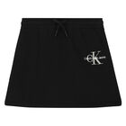 Girls Black Logo Skirt, 1, hi-res