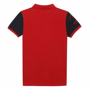 Boys Red Cotton Polo Shirt