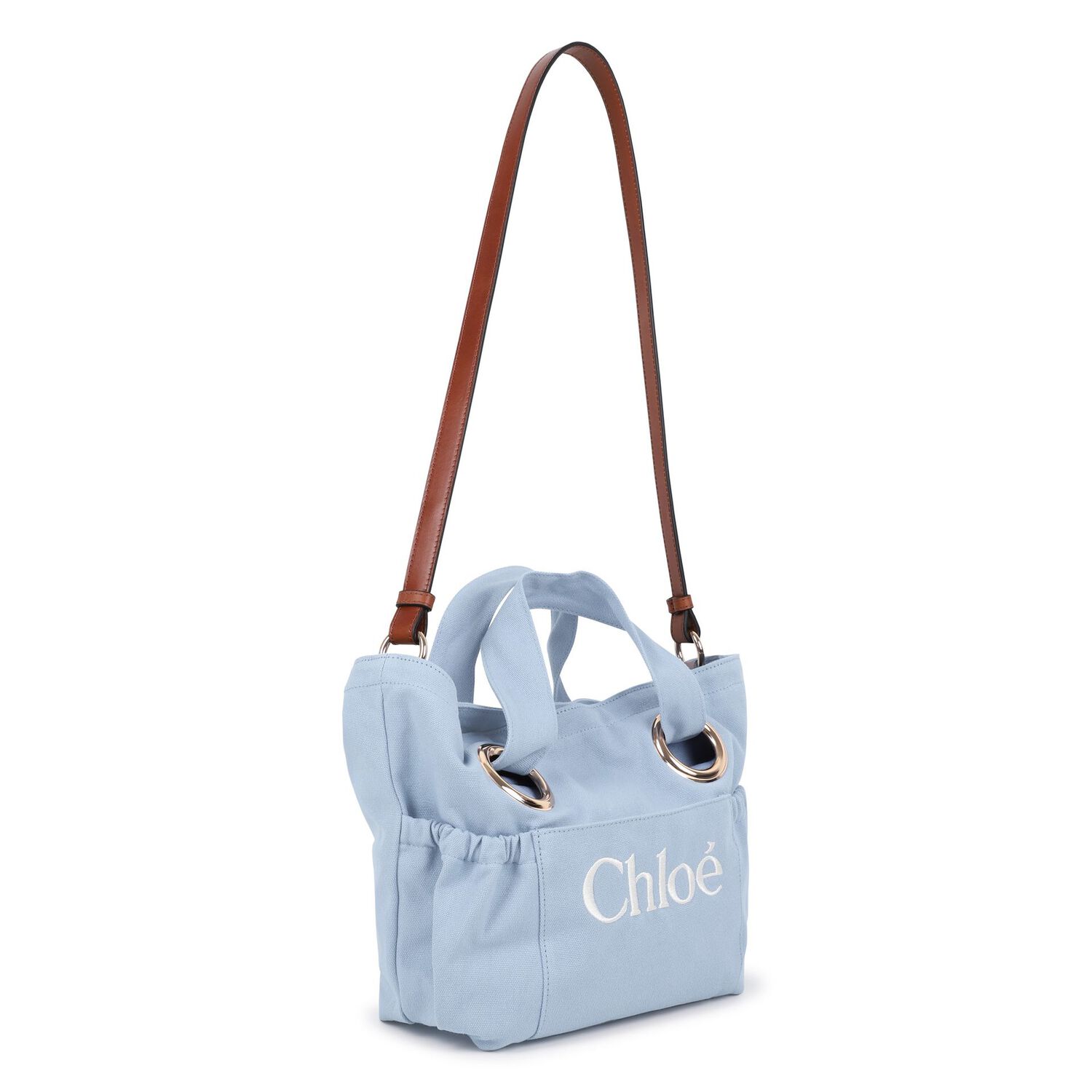Girls Mini Me Blue Logo Tote Bag, 2, hi-res