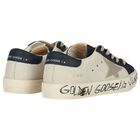 Ivory & Blue Logo Trainers, 1, hi-res