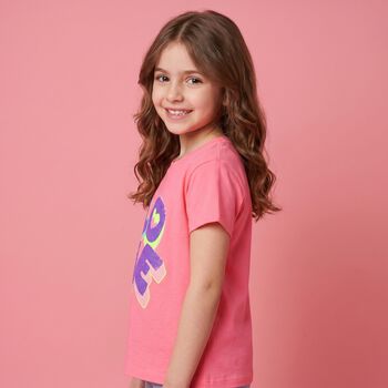 Girls Pink Sequin T-Shirt