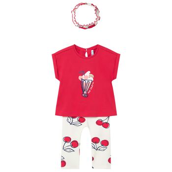 Younger Girls Red & White Cherry Leggings Set