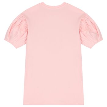 Girls Pink Logo Flower Dress