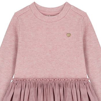 Girls Pink Knitted Dress