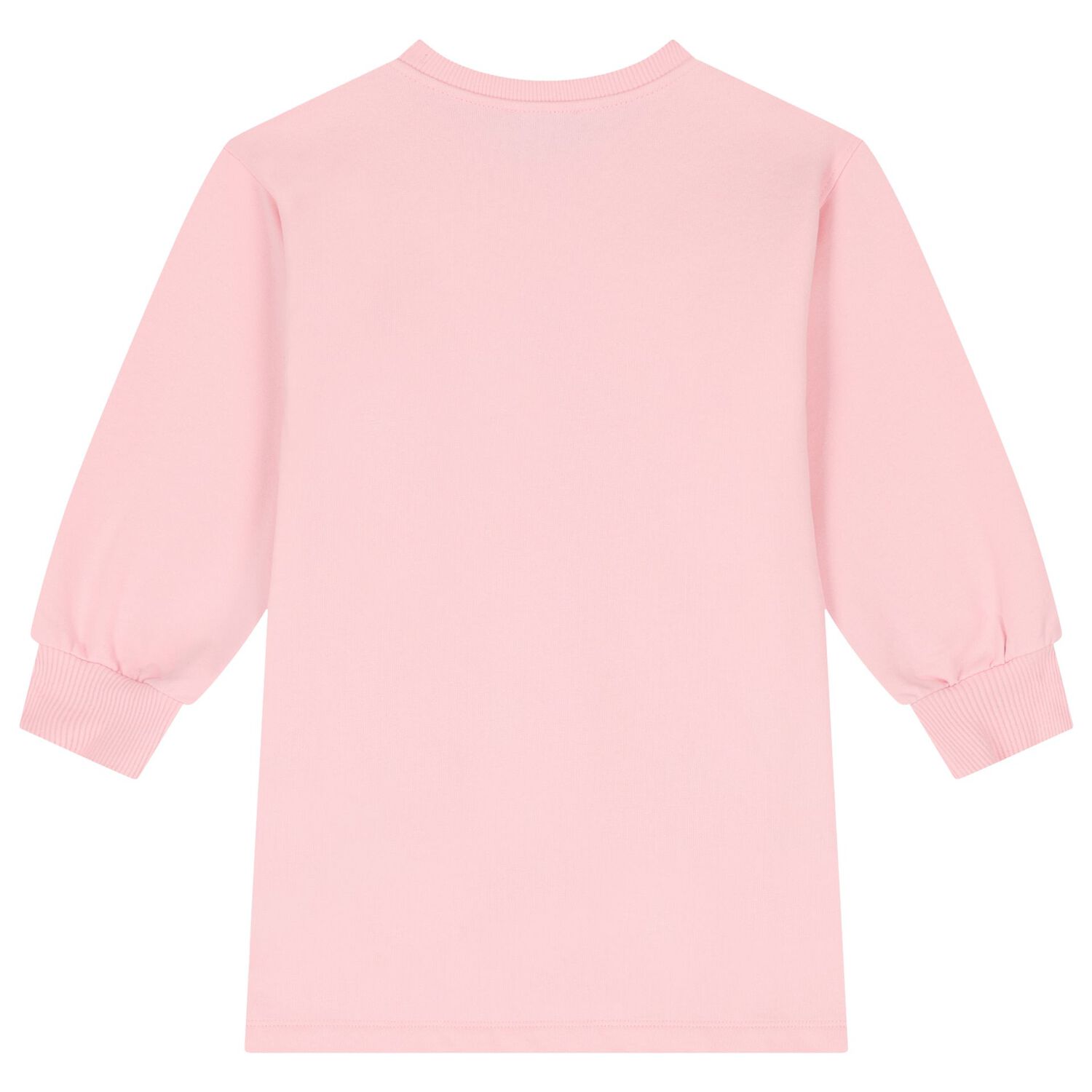 Girls Pink Teddy Bear Logo Swearshirt Dress, 2, hi-res
