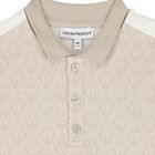 قميص بولو بشعار باللون البيج للأولاد , 1, hi-res
