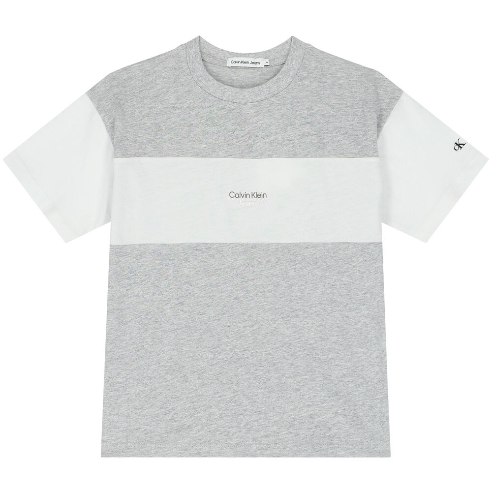 Calvin Klein Boys Grey Logo T-Shirt | Junior Couture