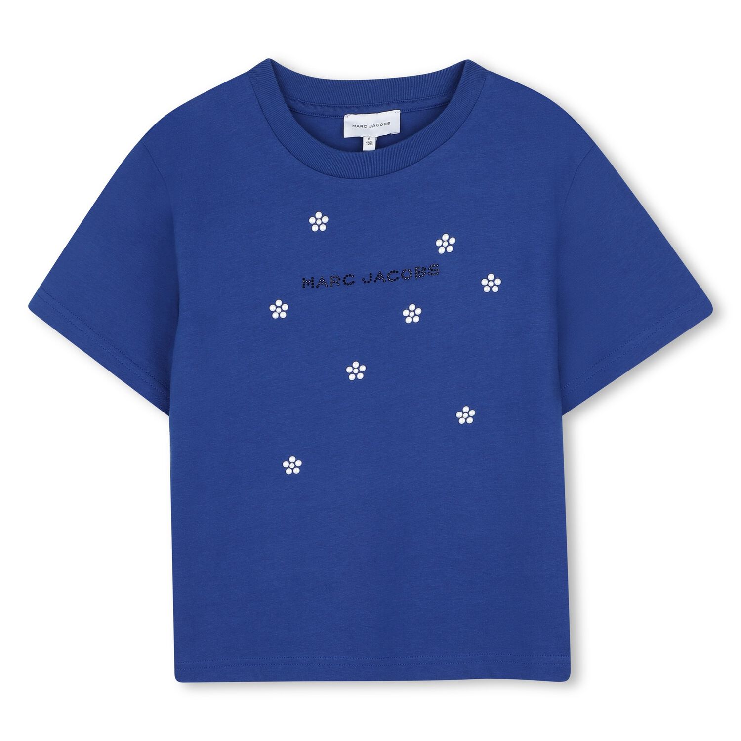 Girls Blue Daisy Logo T-Shirt, 1, hi-res