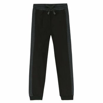 Girls Black Cotton Joggers