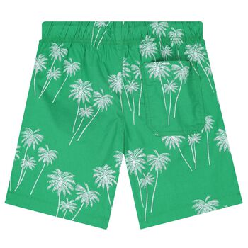 Boys Green Palm Tree Shorts
