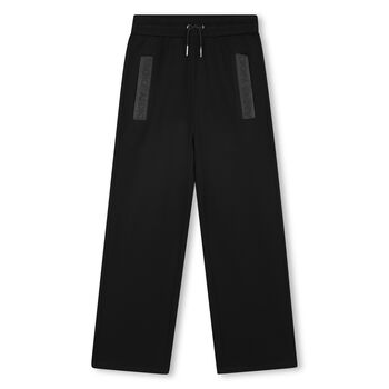 Girls Black Logo Trousers