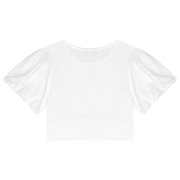 Girls White Embellished T-Shirt