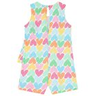 Girls Multi-Coloured Heart Playsuit, 1, hi-res